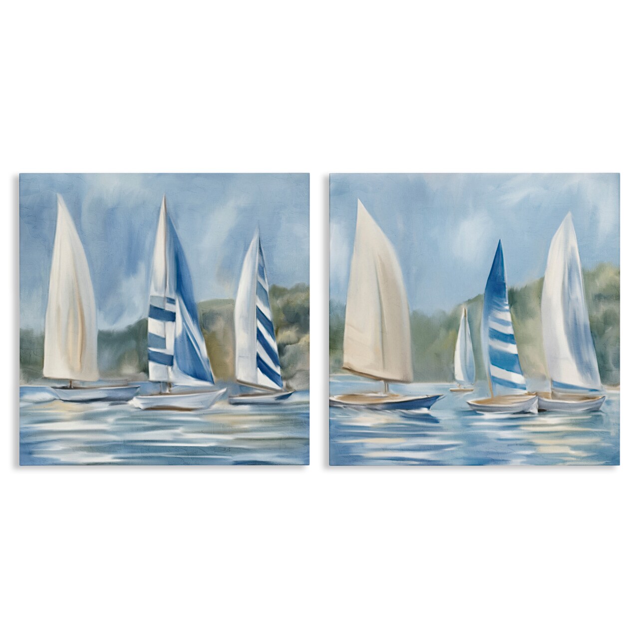 Stupell Industries Sailboats on Calm Water 2 pc Canvas Wall Art Set Design by Kim Allen